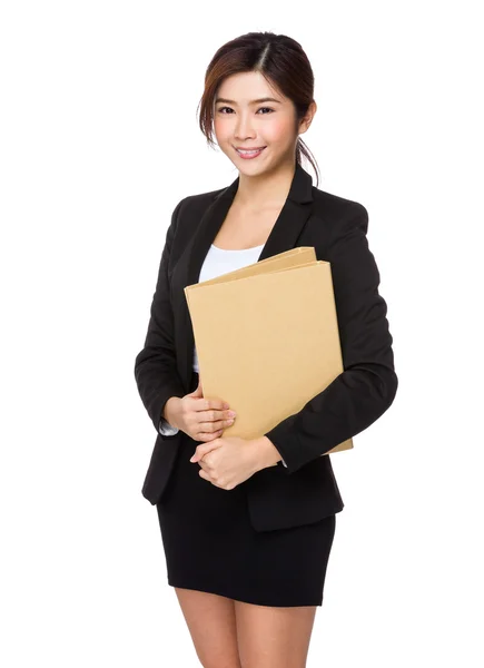 Asijské podnikatelka v černém obleku — Stock fotografie