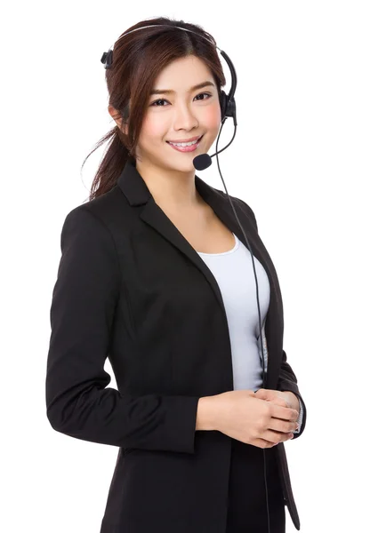 Aziatische vrouwelijke call center operator — Stockfoto