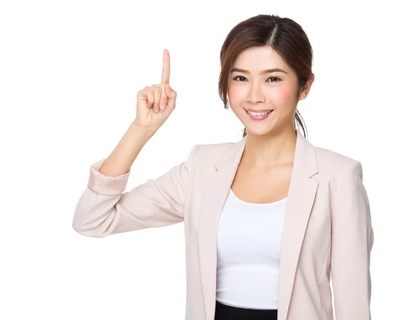 Asian businesswoman in beige suit — Stock Photo, Image