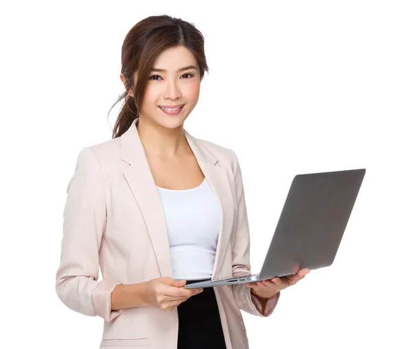 Asian businesswoman in beige suit — Stock Photo, Image