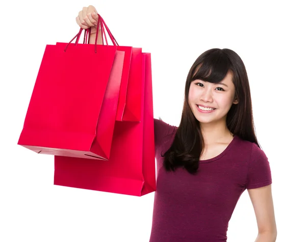 Donna con shopping bags — Foto Stock