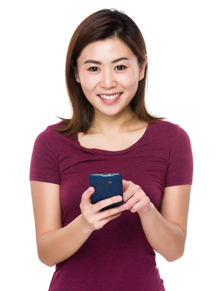 Woman with cellphone — Stock Photo, Image