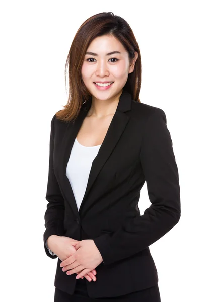 Asiatico businesswoman in nero vestito — Foto Stock