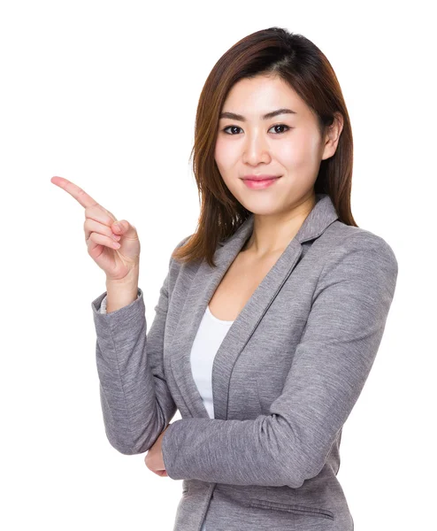 Asian businesswoman in gray suit — Stock Photo, Image