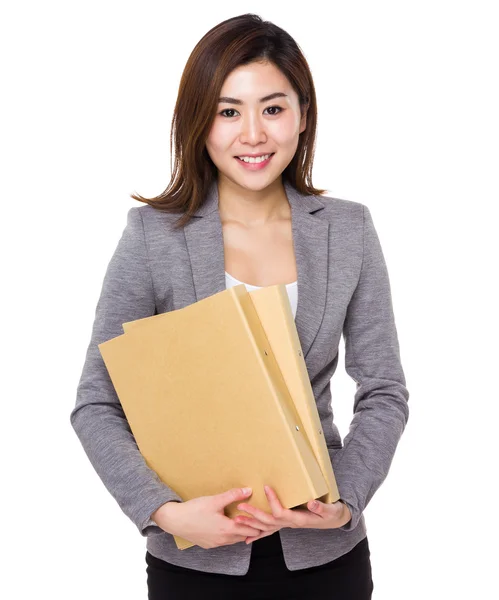 Asijské podnikatelka v šedém obleku — Stock fotografie