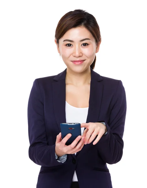 Asian businesswoman in blue suit — Stock Photo, Image