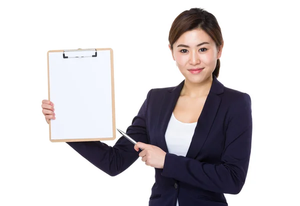 Asian businesswoman in blue suit — Stock Photo, Image