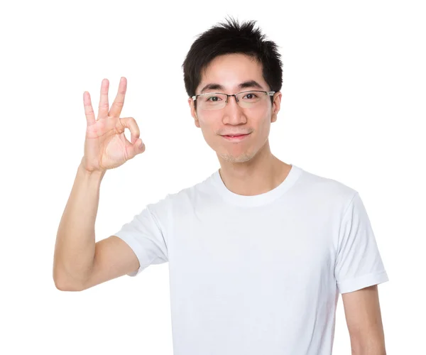 Man with ok sign — Stock Photo, Image