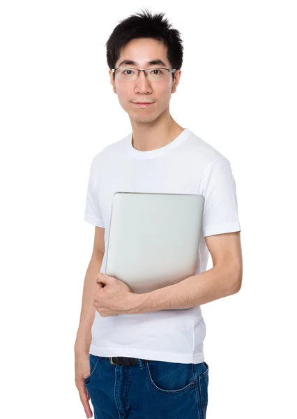 Man met laptop — Stockfoto