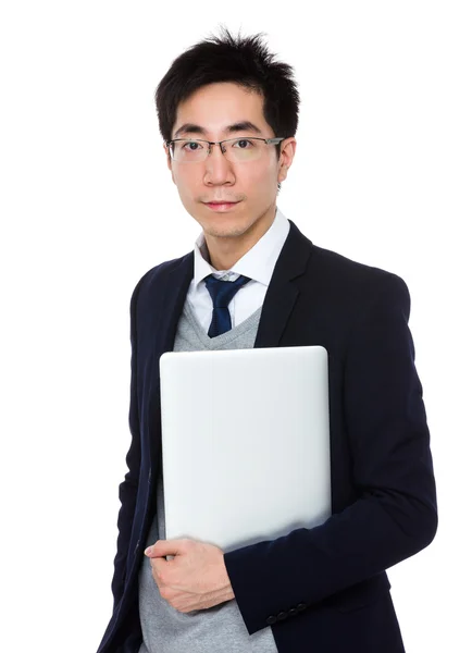 Businessman with notebook computer — Stock Photo, Image