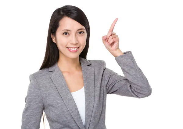 Mujer de negocios asiática en traje gris — Foto de Stock