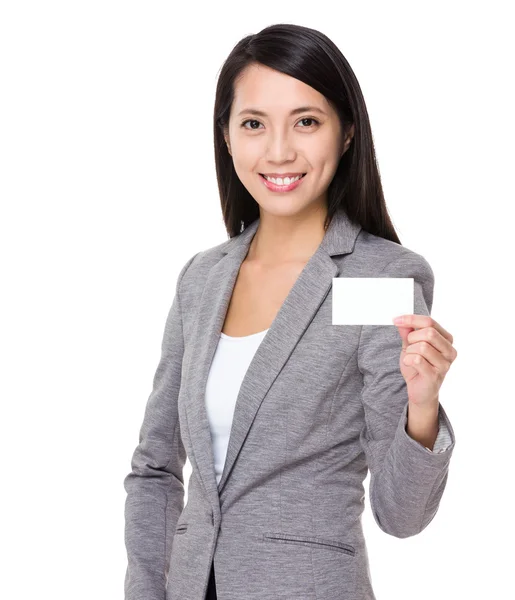 Aziatische zakenvrouw in grijs pak — Stockfoto