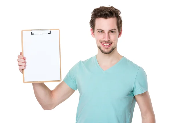 Caucásico hombre en azul camiseta — Foto de Stock