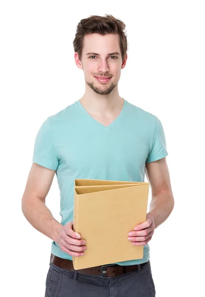 Kaukasischer Mann im blauen T-Shirt — Stockfoto