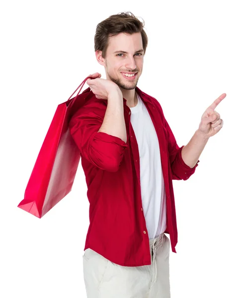 Stilig man i röd tröja — Stockfoto