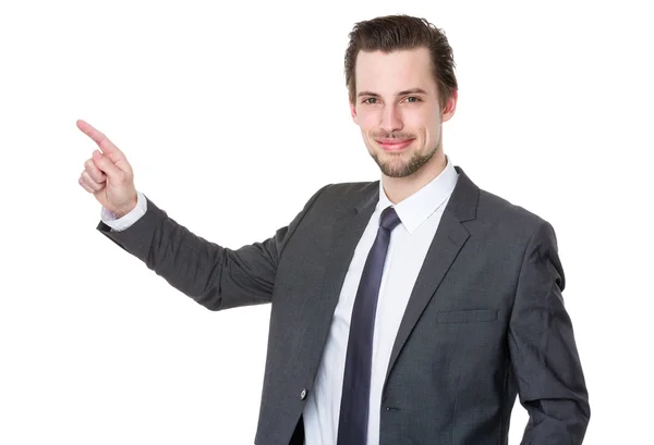 Caucasian businessman in gray suit — Stock Photo, Image