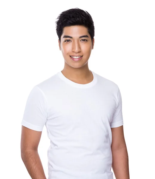 Asian man in white t shirt — Stock Photo, Image