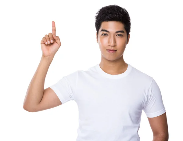 Asiatico uomo in bianco t shirt — Foto Stock