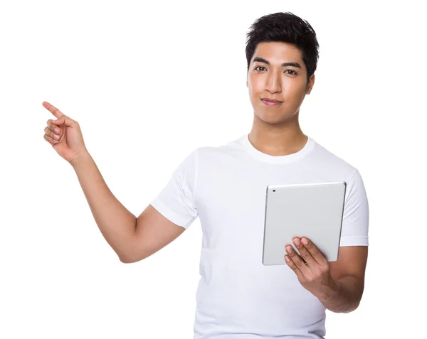 Asian man in white t shirt — Stock Photo, Image