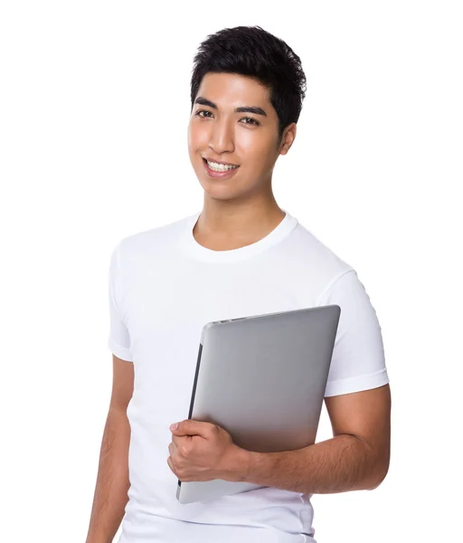 Asya adam beyaz t shirt — Stok fotoğraf