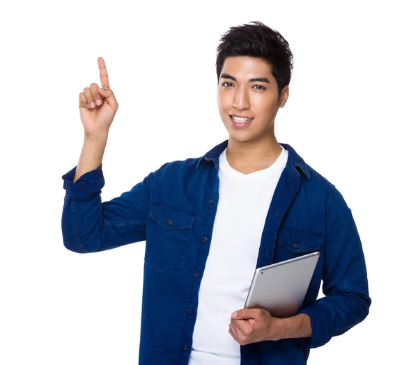 Young Asian man in blue shirt — Stock Photo, Image