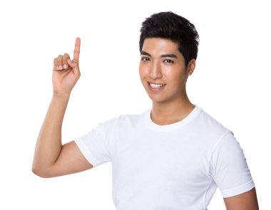 Karışık yarış adam beyaz t shirt