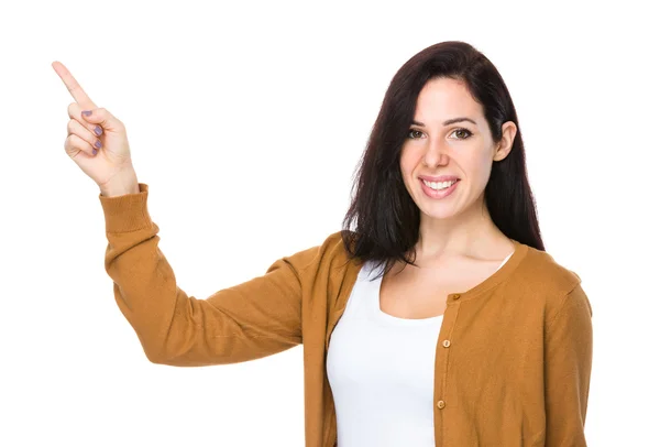 Caucasian woman in brown cardigan — Stock Photo, Image