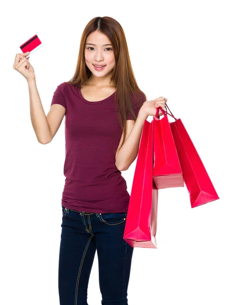 Mulher com sacos de compras — Fotografia de Stock