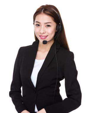 Asyalı kadın müşteri hizmetleri operatör