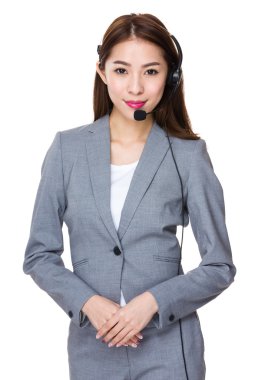 Asyalı kadın müşteri hizmetleri operatör