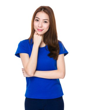 kadın çene üzerinde el ile