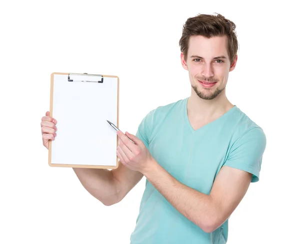 Schöner Mann in grünem T-Shirt — Stockfoto