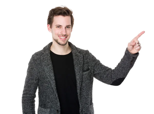 Handsome man in grey jacket — Stock Photo, Image