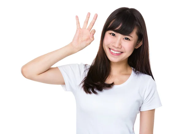 亚洲女人在白色 t 恤 — 图库照片