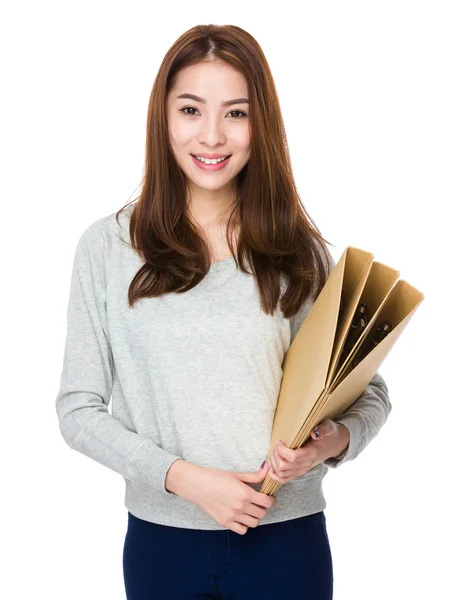 Woman with folders — Stock Photo, Image