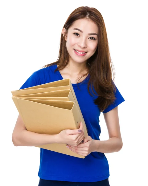 Woman with folders — Stock Photo, Image