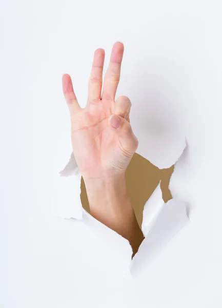 Hand showing ok sign — Stock Photo, Image