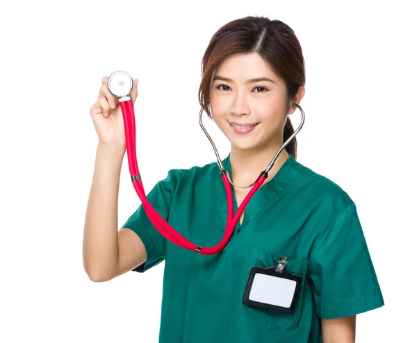 Female doctor with stethoscope — Stock Photo, Image