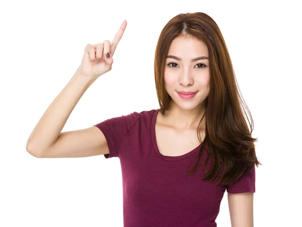 Mujer asiática en camiseta roja — Foto de Stock