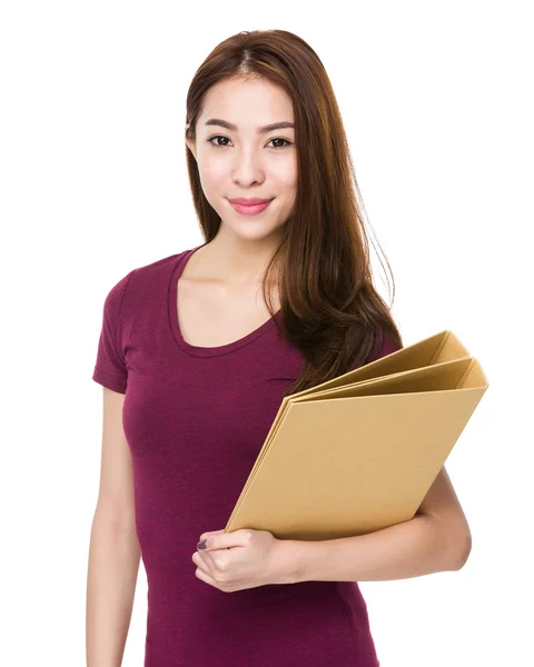 Asian woman in red t shirt — Stock Photo, Image