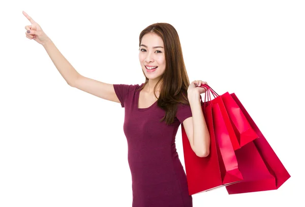 Mujer asiática en camiseta roja — Foto de Stock