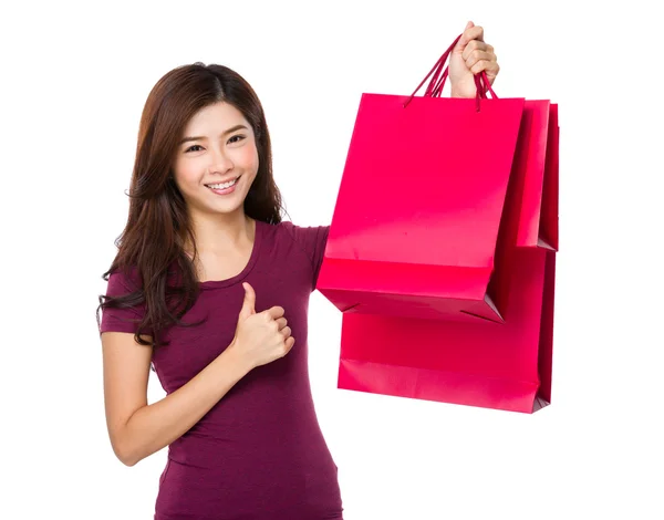 Azjatycki dama w czerwona koszulka — Zdjęcie stockowe
