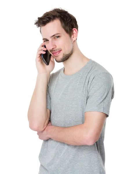 Muž mluví po telefonu — Stock fotografie