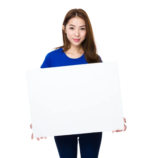 Mujer asiática en camiseta azul — Foto de Stock