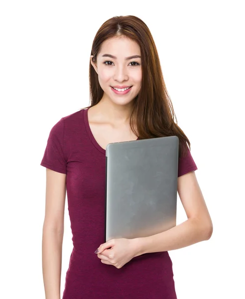 Asian woman in red t shirt — Stock Photo, Image