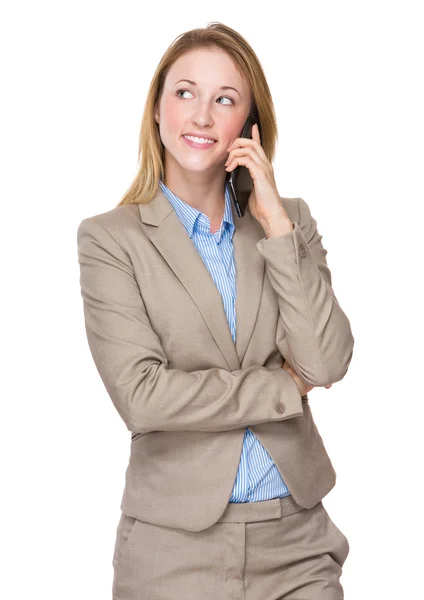 Mujer de negocios caucásica en traje de negocios — Foto de Stock