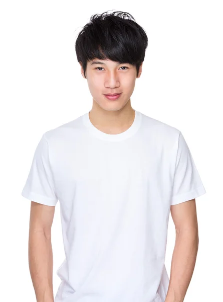 Asian man in white t shirt — Stock Photo, Image