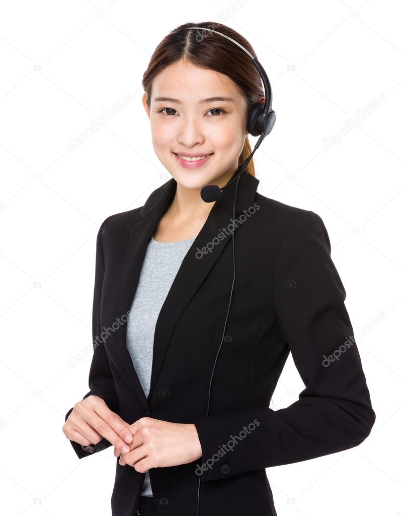 Asian female customer service operator