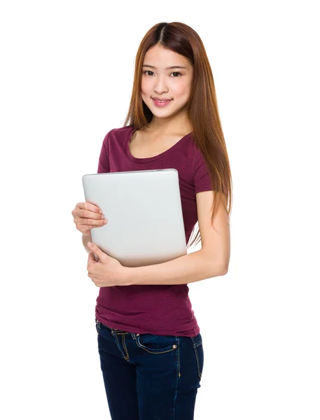 Asiatico donna in rosso t shirt — Foto Stock