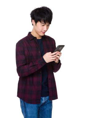 Asya adam ekose gömlekli